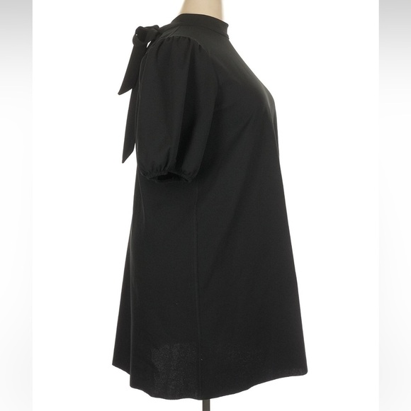 Zara Bloggers Favorite Black Puff Sleeve Tie Neck Dress Night Out Plus Size XXL - Picture 4 of 7